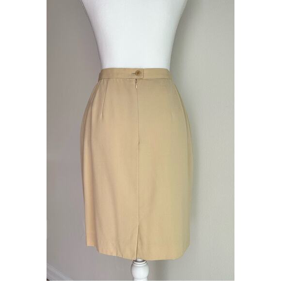 Vintage Escada Margaretha Ley Wool Pencil Skirt High Waist Cream Designer Small - Picture 9 of 10
